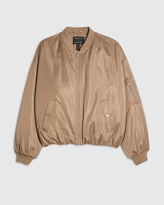 River Island Chaqueta bomber de mujer Marrón Oversized Bajo abullonado - Image 4