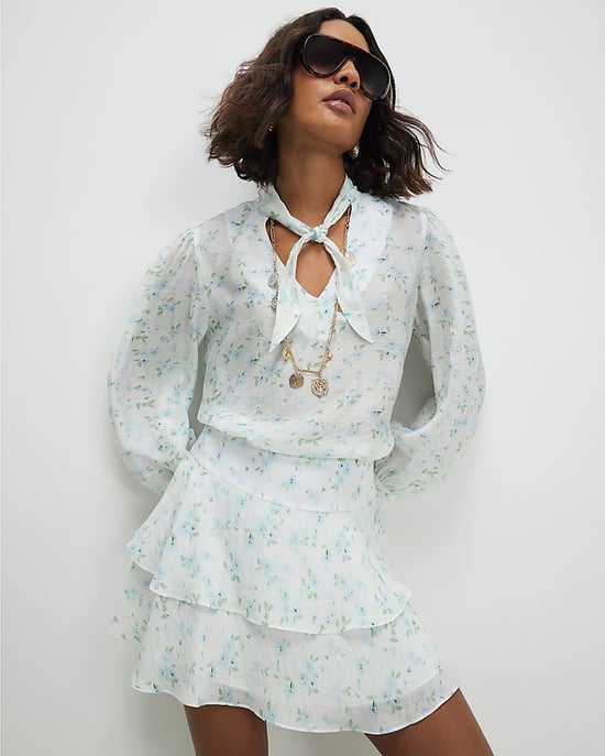 River Island Falda mini de mujer Blanca Floral Rara Con cremallera De volantes - Image 2