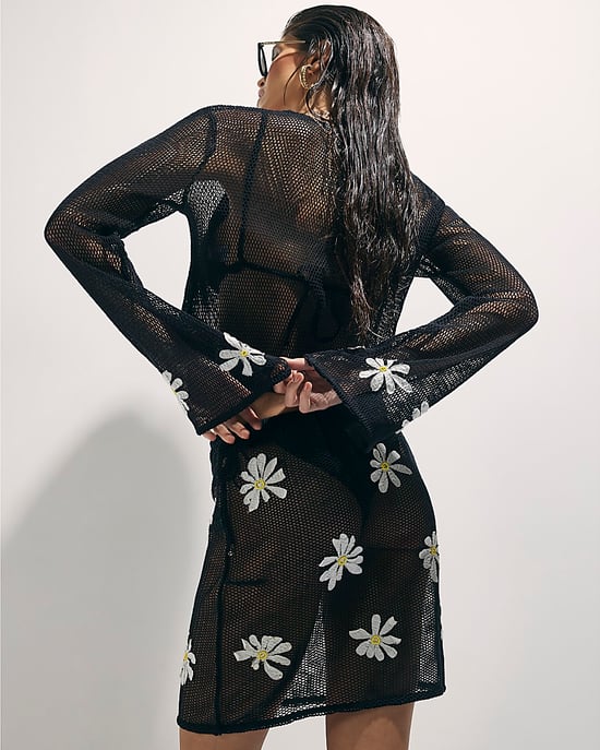 River Island Falda mini de mujer Negra Daisy Crochet con cordón - Image 4