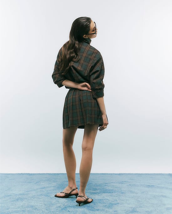 River Island Minifalda de mujer Marrón Plisada de cuadros - Image 3