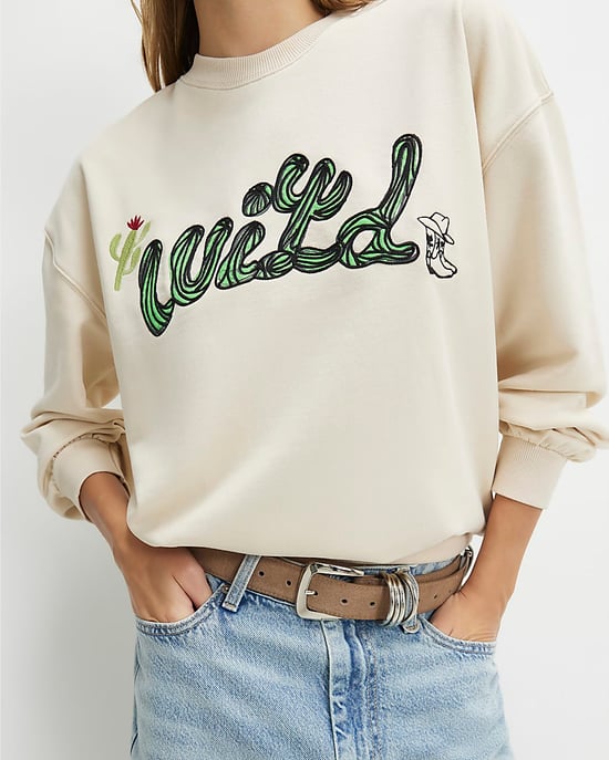 River Island Sudadera de mujer Crema Mezcla de algodón Cactus - Image 2