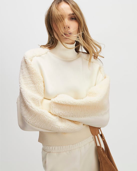 River Island Sudadera de mujer Crema Manga larga Detalle de borreguito - Image 1