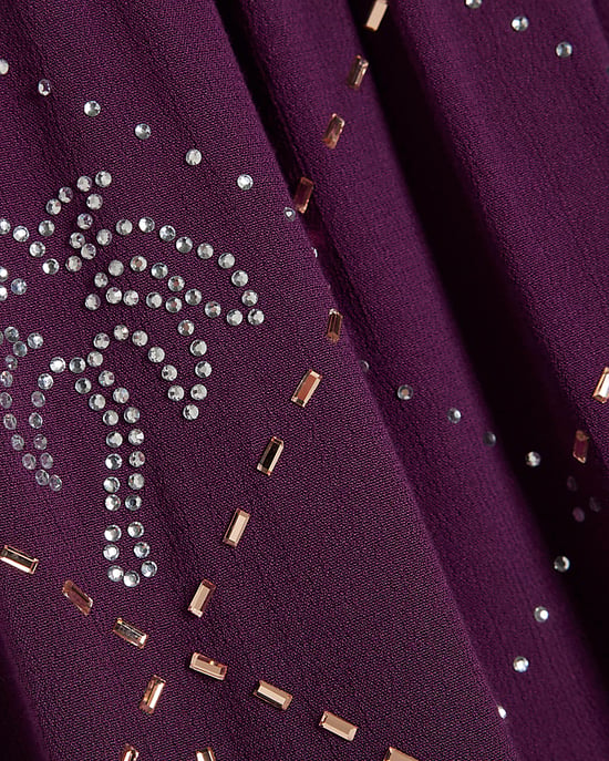 River Island Pantalones cortos de mujer Morado Palmeras con adornos - Image 5