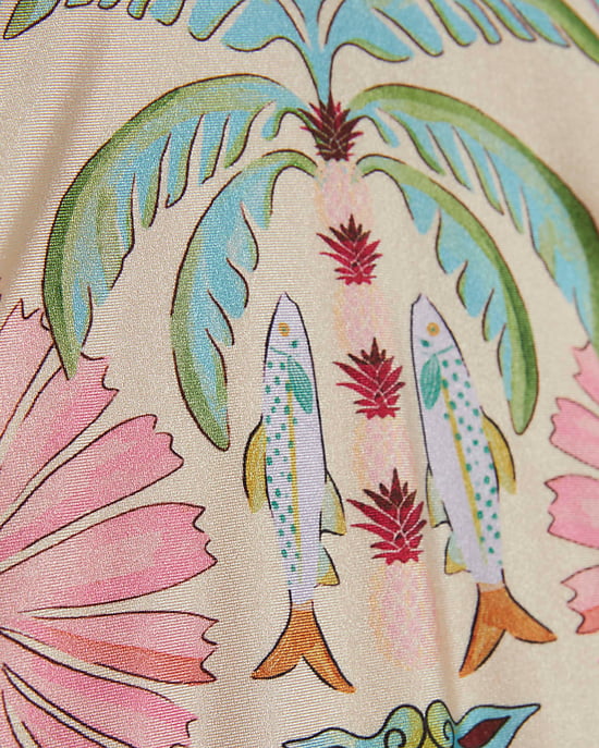 River Island Bañador para niña Rosa Estampado de palmeras Cuello redondo - Image 3