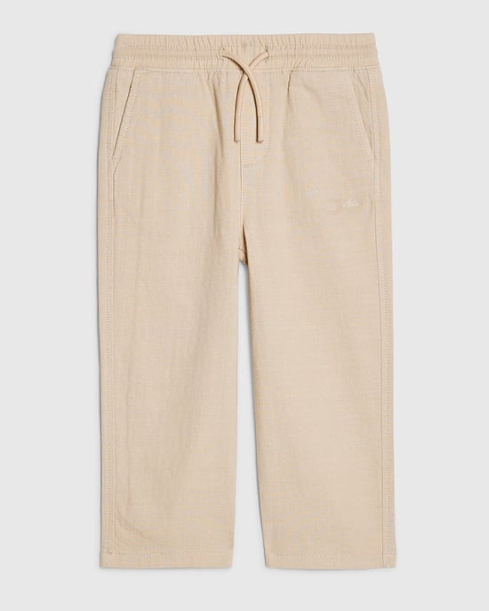 River Island Pantalón beige para niño Mini de cintura elástica con cordón - Image 1