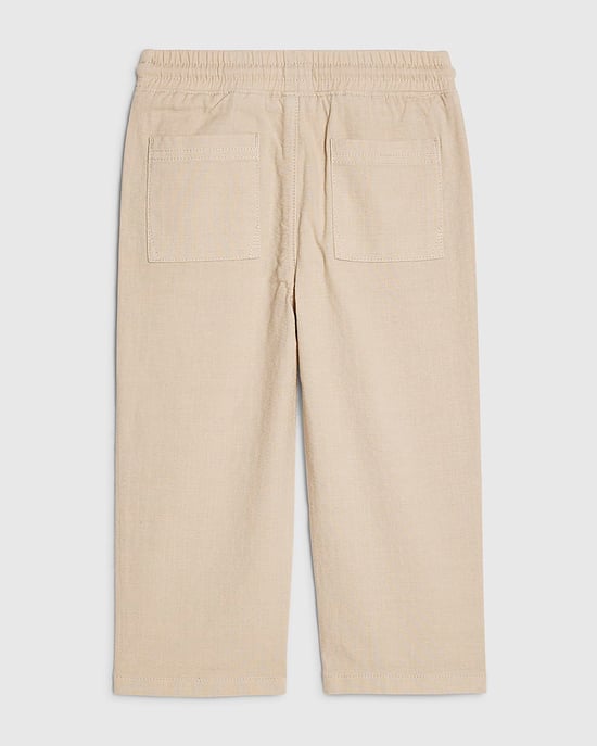 River Island Pantalón beige para niño Mini de cintura elástica con cordón - Image 4