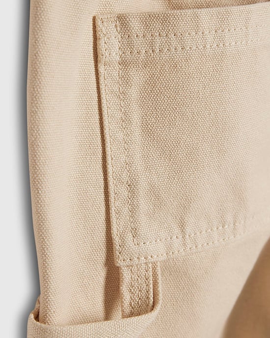 River Island Pantalón de sarga corto para niño, Beige, Carpenter - Image 3