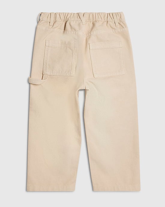 River Island Pantalón de sarga corto para niño, Beige, Carpenter - Image 4