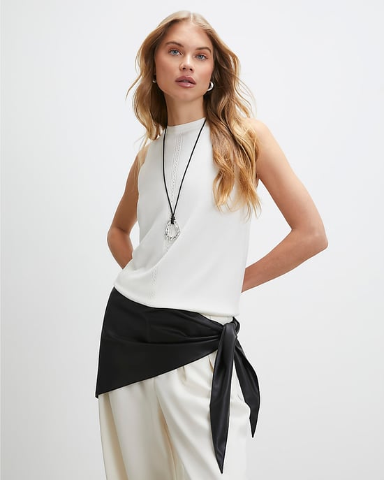 River Island Bufanda de mujer Negra de piel sintética Multiuso - Image 1