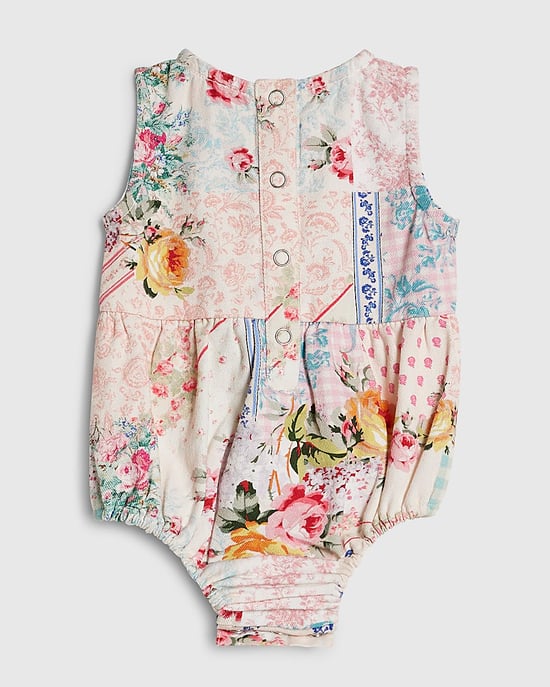 River Island Pelele de algodón rosa de patchwork para bebé niña - Image 4