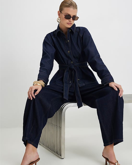 River Island Chaqueta trench de mujer Azul Denim Corta - Image 4