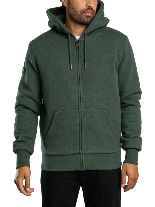 Superdry Sudadera Con Capucha Y Cremallera Con Forro De Borrego, Verde - Image 2