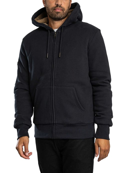 Superdry Sudadera Con Capucha Y Cremallera Con Forro De Borrego, Azul - Image 2