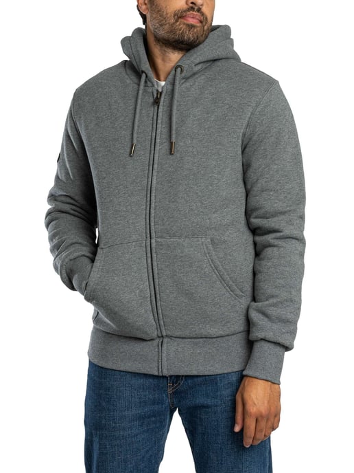 Superdry Sudadera Con Capucha Y Cremallera Con Forro De Borrego, Gris - Image 2