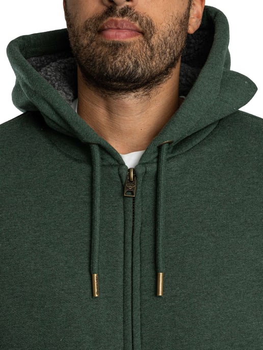 Superdry Sudadera Con Capucha Y Cremallera Con Forro De Borrego, Verde - Image 5