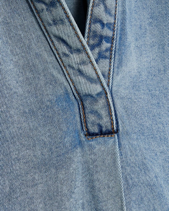 River Island Túnica de mujer Azul Denim Manga corta - Image 5