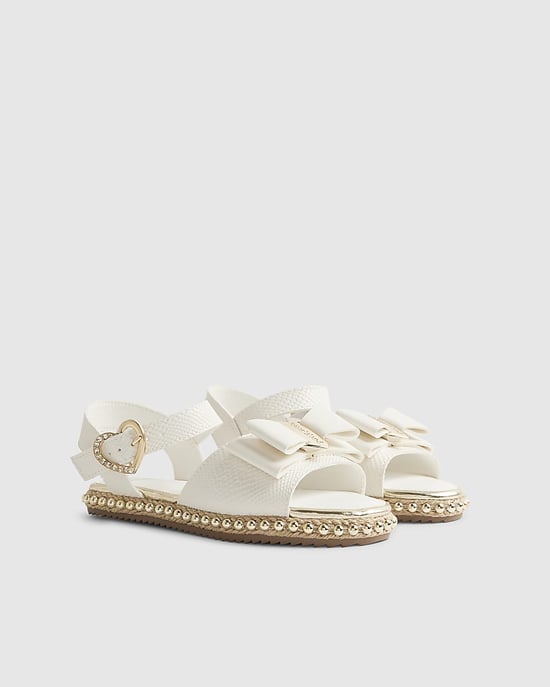 River Island Sandalias para niña Blancas Serpiente Lazo Alpargata - Image 1