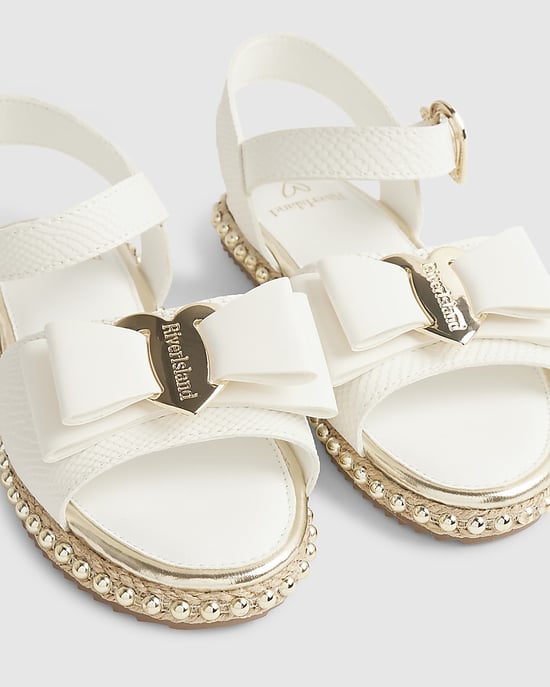 River Island Sandalias para niña Blancas Serpiente Lazo Alpargata - Image 4