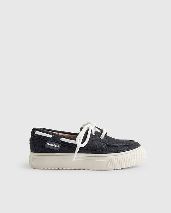 River Island náuticos mini para niño azul marino con cordones y suela plana - Image 2