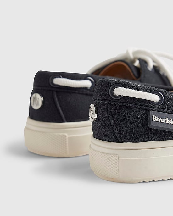 River Island náuticos mini para niño azul marino con cordones y suela plana - Image 4