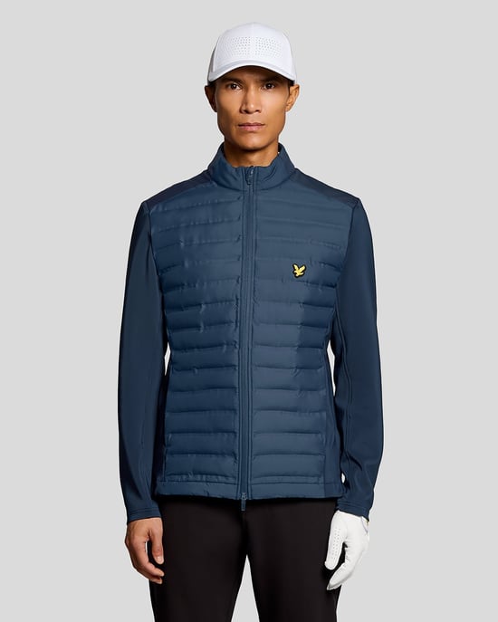 Lyle & Scott Chaqueta de golf híbrida acolchada con cremallera completa - Image 1