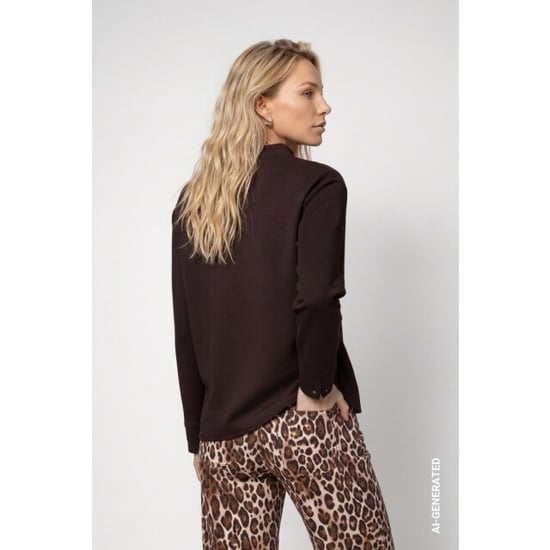Monari sudadera con cuello alzado 809856 567 café negro - Image 2