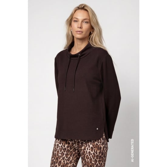 Monari sudadera con cuello alzado 809856 567 café negro - Image 5