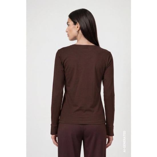 Monari camiseta de manga larga con detalles de pedrería 810053 567 black coffee - Image 6