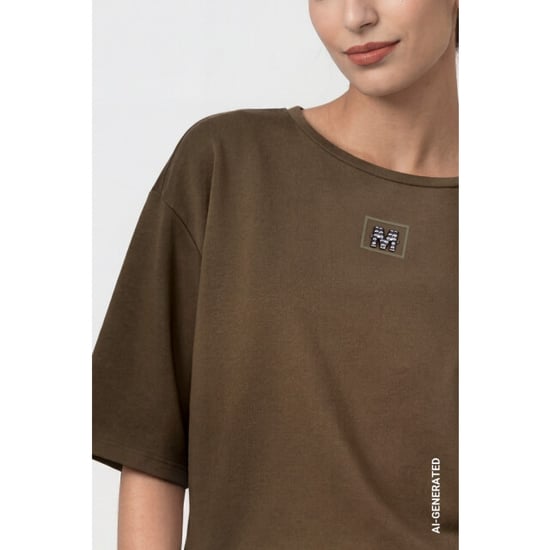 Monari sudadera con detalle de joya 809855 618 oliva - Image 3