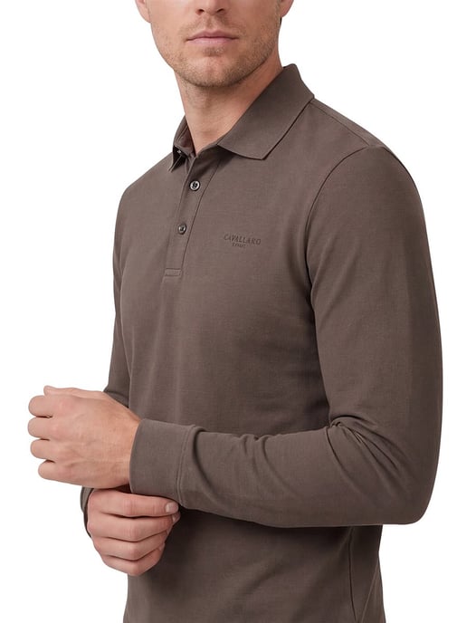 Cavallaro Napoli Polo de manga larga Marrón - Image 4