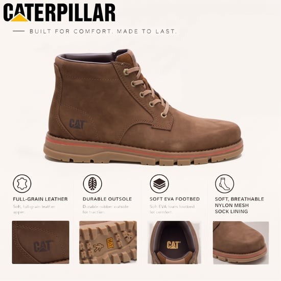 Caterpillar (CAT) Botas de tobillo de cuero hidrorresistente para hombre - Estimate Chukka - Image 2