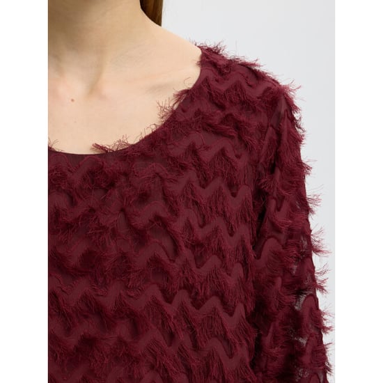 Selected Femme top relajado slwmyla LS 16102248 Tawny Port - Image 2