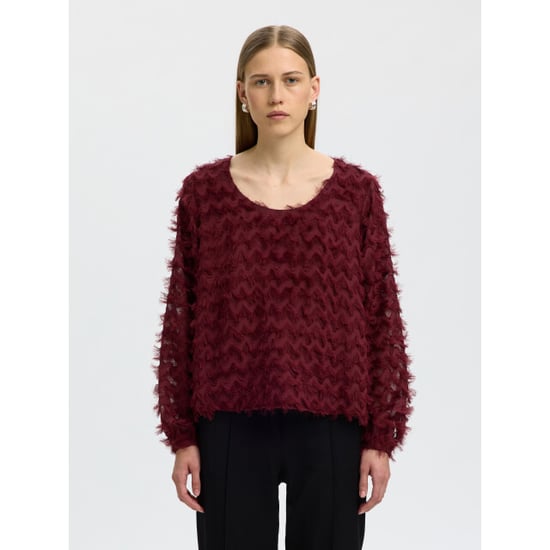 Selected Femme top relajado slwmyla LS 16102248 Tawny Port - Image 4