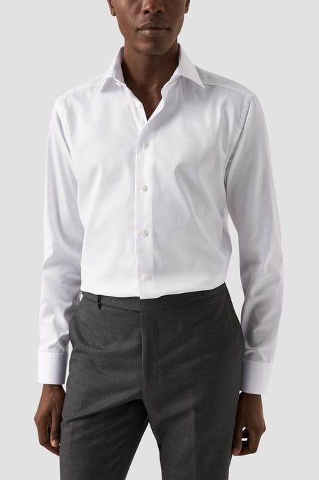 Camisa Eton Slim Fit blanca lisa - Image 4