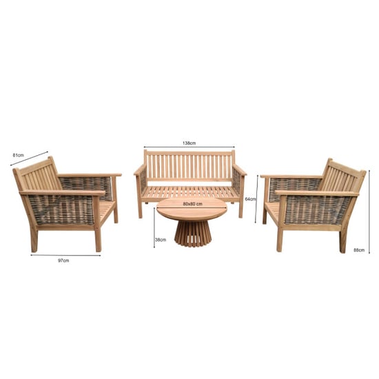 Livingfurn conjunto de muebles de jardín Malaga 97x138x88cm - Image 2