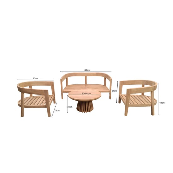 Livingfurn Bilbao conjunto de muebles de jardín 80x148x68cm - Image 5