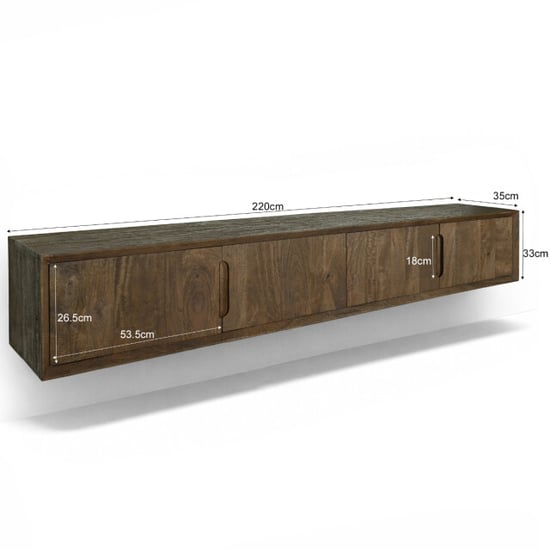 Livingfurn Cortez mueble de TV flotante 35x220x33cm - Image 6