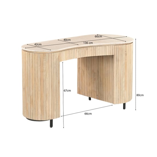 Brix Dexter escritorio natural Bottecino 60x136x80cm - Image 2