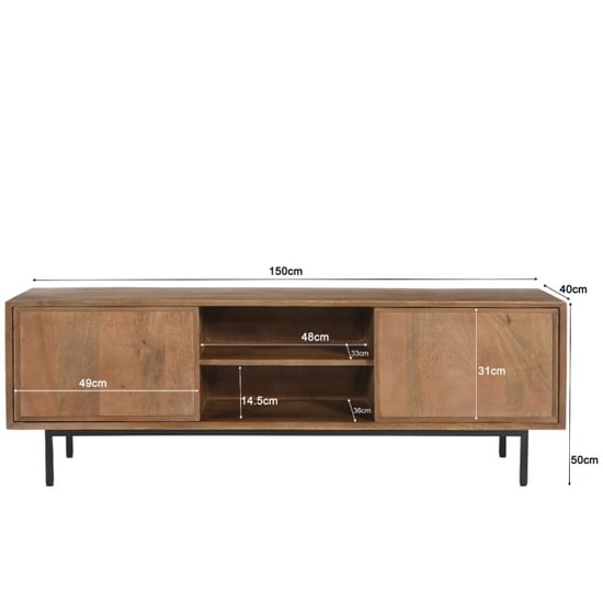 Livingfurn Mueble de TV Ravenstein 50x40x150cm - Image 5