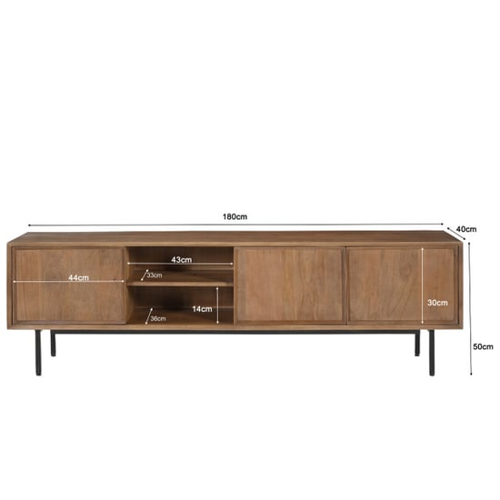 Livingfurn Mueble de TV Ravenstein 50x180x40cm - Image 6