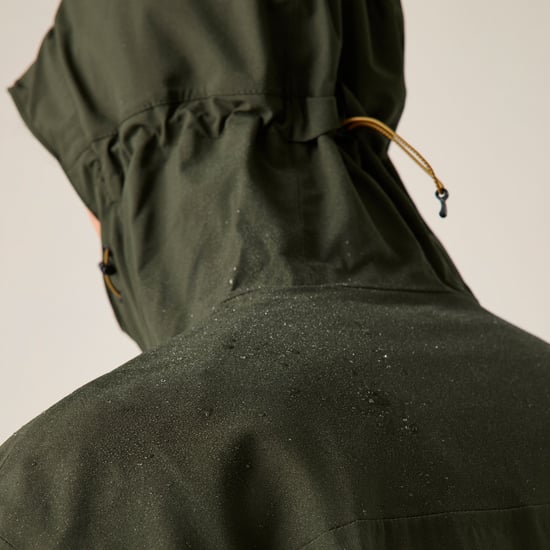 Regatta Chaqueta impermeable de hombre Birchdale II (Verde caqui/Negro) - Image 4