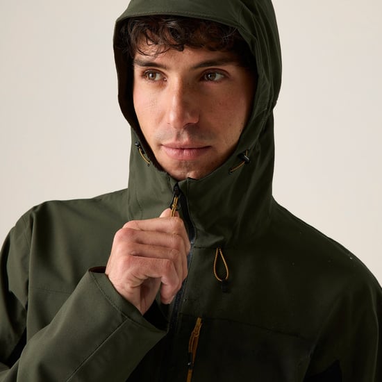 Regatta Chaqueta impermeable de hombre Birchdale II (Verde caqui/Negro) - Image 5