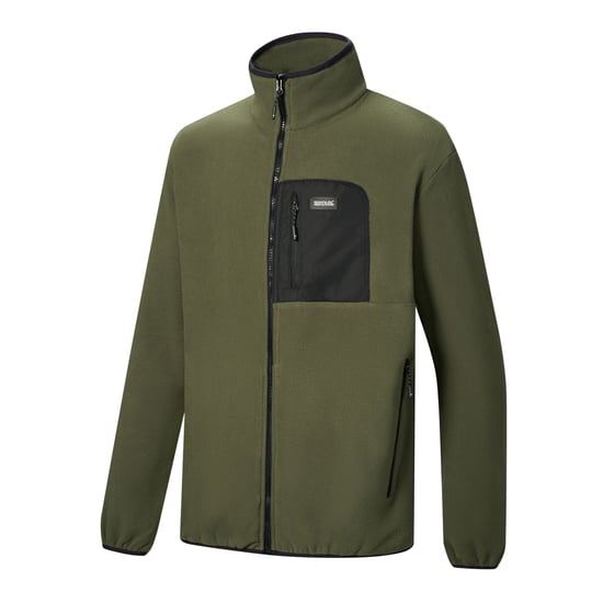 Regatta Chaqueta de forro polar para hombre Frankie con cremallera completa (caqui oscuro/negro) - Image 3