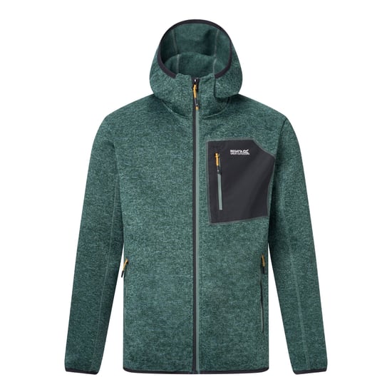 Regatta Newhill Marl Chaqueta de forro polar masculina con cremallera completa (Verde bosque oscuro) - Image 2