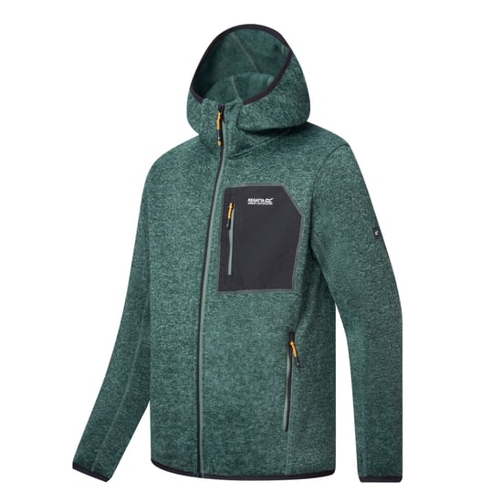 Regatta Newhill Marl Chaqueta de forro polar masculina con cremallera completa (Verde bosque oscuro) - Image 4