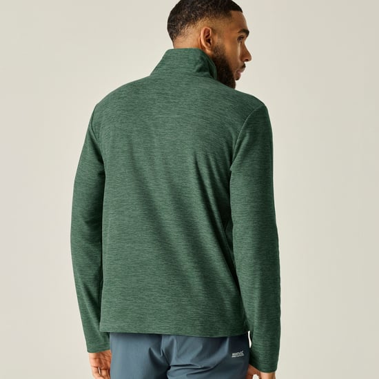 Regatta Chaqueta de forro polar para hombre Thompson Marl con media cremallera (verde oscuro bosque) - Image 5