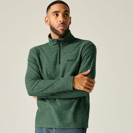 Regatta Chaqueta de forro polar para hombre Thompson Marl con media cremallera (verde oscuro bosque) - Image 6