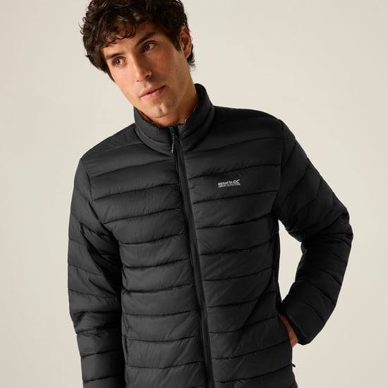 Regatta Marizion Chaqueta acolchada para hombre (Negro/Marrón madera) - Image 4