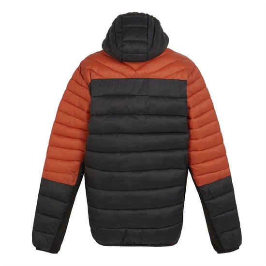 Chaqueta híbrida acolchada con capucha para hombre de Regatta con bolsillo con cremallera en RedOchre/Blk - Image 2