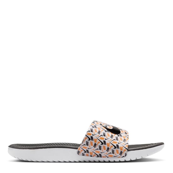 Nike Kawa Slide Aop para niño en blanco/negro - Image 4